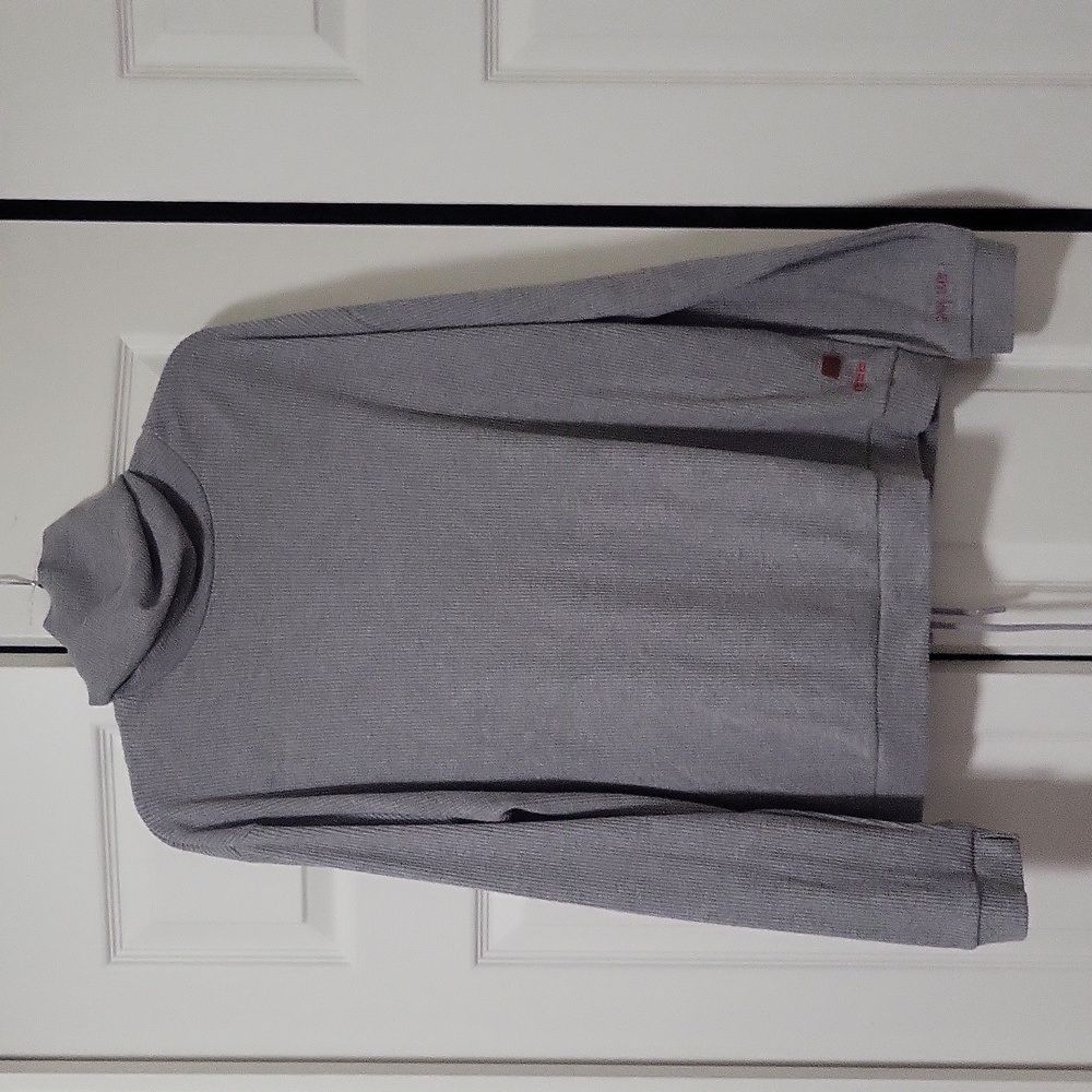 Peace Love World grey long sleeve turtleneck with laceup back